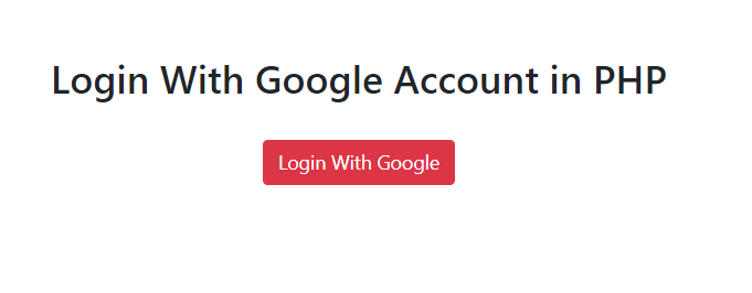 Login with Google Account in PHP