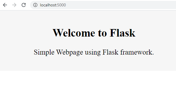 Simple Web Page using Flask